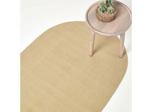 5055967498105 - Handgewebter geflochtener Teppich in Beige 60 x 90 cm - Beige - Homescapes