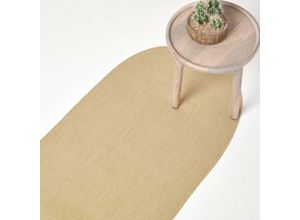 5055967498150 - Handgewebter geflochtener Teppich in Beige 66 x 200 cm - Beige - Homescapes