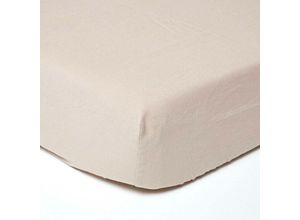 5055967499775 - Leinen Spannbettlaken Beige 150 x 200 cm - Beige - Homescapes