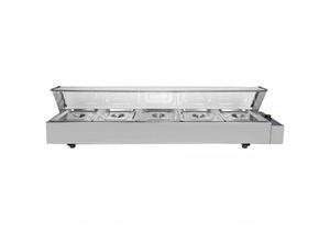 5055986100904 - Monster Shop - Kukoo Gastro Edelstahl 5 gn Einsätze - Bain Marie Wasserbad Speisenwärmer Buffetwärmer Wärmer 1467cm x 35cm x 357cm Catering Service