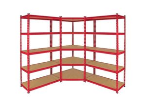 5055986101840 - Monster Racking - Sparangebot 1 x Z-Rax 90cm Eckregal + 2 x Z-Rax Lagerregal 90cm in Rot