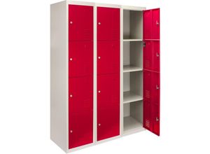 5055986109136 - MonsterShop - 3 x Fächerschrank Umkleideschrank Schließfachschrank Spind Garderobenschrank Stahlspind Stahlschrank Aufbewahrungsschrank Schrank