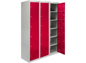 5055986112389 - MonsterShop - 3 x 6 -türiger Fächerschrank Umkleideschrank Schließfachschrank Spind Garderobenschrank Stahlspind Stahlschrank Aufbewahrungsschrank