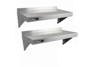 5055986112464 - Monster Shop - KuKoo Gastronomie Edelstahl Wandregal Küchenregal Edelstahlregal mit Gratis 2 x Mikrofasertuch 900mm x 300mm - Silber