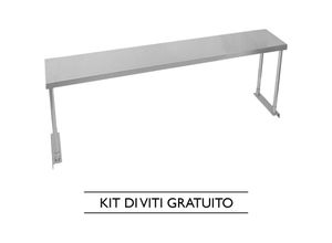 5055986118930 - KuKoo Gastronomie Edelstahl Aufsatzbord Aufsatzboard Edelstahl Küchenregal Restaurant Gastro Ausstattung Regal 180cm - Silber