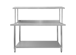 5055986136163 - Kukoo Gastro Edelstahl KuKoo Regal Aufsatzbord Arbeitstisch Aufsatzboard Gastronomie Küche Gastroküche 350 kg Tragkraft 150 cm - Silber