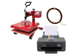 5055986138471 - Monster Shop - 38cm Schwing-Transferpresse & Sublimations-Drucker im Set Hitzepresse Transferpresse Presse für den Sublimationsdruck mit Drucker