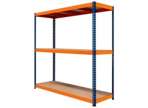 5055986190196 - Monster Racking - Lagerregal S-Rax Regal 3 Böden 180 x 180 x 60cm Schwerlaststahl 300kg Kapazität pro Fach Verstellbare Böden & Schraubenlos Lager