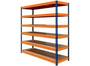 5055986190226 - Lagerregal S-Rax Regal 6 Böden 180 x 180 x 60cm Schwerlaststahl 300kg Kapazität pro Fach Verstellbare Böden & Schraubenlos Lager Werkstatt Garage 5055986190226 - Lagerregal S-Rax Regal 6 Böden 180 x 180 x 60cm Schwerlaststahl 300kg Kapazität pro Fach Verstellbare Böden & Schraubenlos Lager Werkstatt Garage