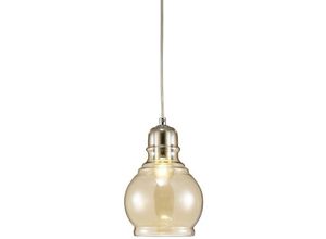 5056004200972 - Inspired Lighting - Inspired Deco - Ariel - Kleine Kuppel Decke Anhänger E27 Chrom poliert Cognac Glas