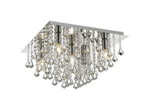 5056004201467 - Inspired Lighting - Inspired Deco - Acton - Unterputz 5 Licht E14 460 mm quadratisch poliertes Chrom Prismenkristall