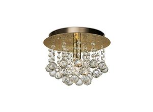 5056004201856 - Inspired Lighting - Inspired Deco - Acton - Unterputzdecke 1 Leuchte E14 250 mm rund antikes Messing Kugelkristall