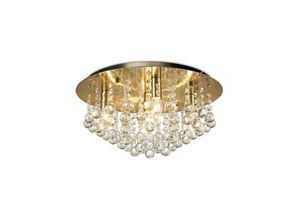 5056004201894 - Inspired Lighting - Inspired Deco - Acton - Unterputzdecke 5 Licht E14 460 mm rund Antikmessing Kugelkristall