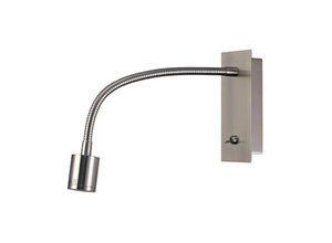 5056004202075 - Inspired Lighting - Inspired Deco - Winslow - LED-Zylinderkopf-Wandleselampe mit flexiblem Arm Einschaltsockel Nickel satiniert