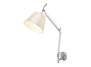 5056004202341 - Inspired Lighting - Inspired Deco - Karis - Einstellbare geschaltete Wandleuchte 1 Leuchte E27 Silber poliertes Chrom c w Cream Pearl Shade