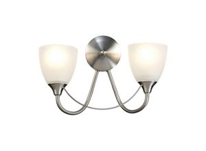 5056004202372 - Inspired Lighting - Inspired Deco - Cooper - Wandleuchte 2 Light E14 Satin Nickel Opalglas