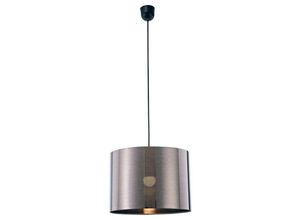 5056004202600 - Inspired Lighting - Inspired Deco - Dako - Schwarzer Deckenanhänger 1 Leuchte E27 mit 350 x 250 mm Metallic Gun Metal Zylinderschirm c w
