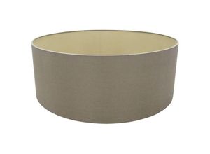 5056004202846 - Inspired Lighting - Inspired Deco - Sigma - Runder Zylinder 600 x 220 mm Dual Faux Silk Fabric Shade Taupe Halo Gold