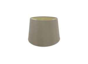 5056004203065 - Inspired Lighting - Inspired Deco - Sutton - Dual Mount Round Empire 280 350 x 220 mm Dual Faux Silk Fabric Shade Taupe Halo Gold