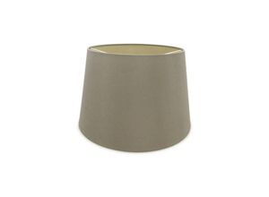 5056004203072 - Inspired Lighting - Inspired Deco - Sutton - Dual Mount Round Empire 320 400 x 260 mm Dual Faux Silk Fabric Shade Taupe Halo Gold