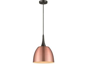 5056013614043 - Spring Lighting - 1 Light Dome Deckenanhänger Schwarz Kupfer E27