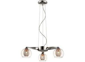 5056013614425 - Spring Lighting - 3 leichte mehrarmige Deckenanhänger Mesh Chrom Kupfer G9