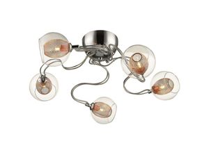 5056013614555 - Spring Lighting - 5 Light Flush Multi Arm Mesh Deckenleuchte Chrom Kupfer G9