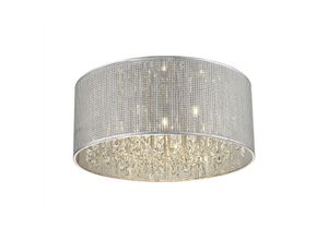 5056013614722 - 6 Light Small Flush Deckenleuchte Silber Kristallglas G9 - Spring Lighting