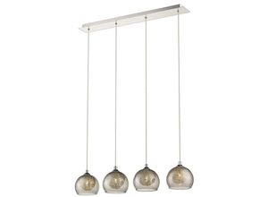 5056013614852 - Spring Lighting - 4 Light Ceiling Pendant Bar Chrom Rauchgrau mit Glasschirmen G9