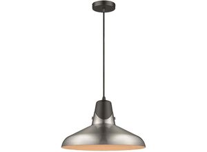 5056013614968 - 1 Light Dome Deckenanhänger Schwarz Satin Nickel E27 - Spring Lighting