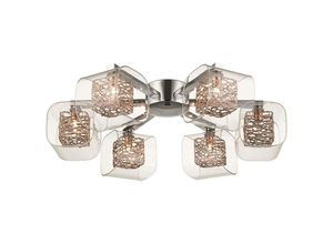 5056013615156 - 6 Light Flush Multi Arm Mesh Deckenleuchte Chrom Kupfer und Glas G9 - Spring Lighting 5056013615156 - 6 Light Flush Multi Arm Mesh Deckenleuchte Chrom Kupfer und Glas G9 - Spring Lighting