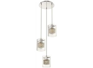 5056013615415 - 3 Licht Decke Cluster Anhänger Chrom Glas rund G9 - Spring Lighting 5056013615415 - 3 Licht Decke Cluster Anhänger Chrom Glas rund G9 - Spring Lighting