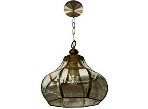 5056013661269 - Impex Lighting - Impex Braga 1 Licht Antik Messing Dome Pendelleuchte