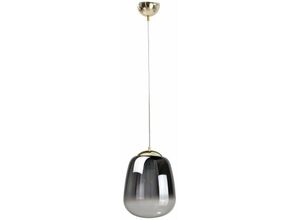 5056013663324 - 1023 Smoky Dome Pendelleuchte Schwarz Gold 26cm 1x E27 - Keter Lighting