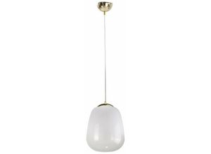 5056013663348 - 1025 Smoky Dome Pendelleuchte Weiß Gold 26cm 1x E27 - Keter Lighting