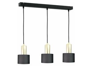 5056013663478 - Keter Lighting - 2047 Luce Bar Pendelleuchte Schwarz Gold 60cm 3x E27