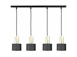 5056013663485 - 2048 Luce Bar Pendelleuchte Schwarz Gold 100cm 4x E27 - Keter Lighting