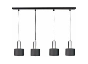 5056013663553 - 2055 Luce Bar Pendelleuchte Schwarz Silber 100cm 4x E27 - Keter Lighting