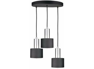 5056013663560 - Keter Lighting - 2056 Luce Cluster Pendelleuchte Schwarz Silber 30cm 3x E27