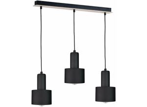 5056013663683 - Keter Lighting - 2068 Luce Bar Pendelleuchte Schwarz Holz 60cm 3x E27