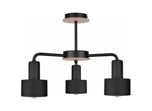 5056013663706 - Keter Lighting - 2070 Luce Multi Arm Semi Flush Deckenleuchte Schwarz Holz 44cm 3x E27