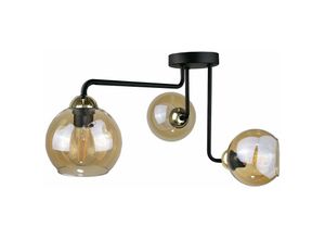 5056013663737 - Keter Lighting - 2011 Monde Multi Arm Halbbündige Deckenleuchte Gold 50cm 3x E27