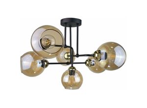 5056013663751 - Keter Lighting - 2013 Monde Multi Arm Halbbündige Deckenleuchte Gold 55cm 6x E27