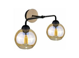 5056013663942 - Keter Lighting - 2032 Melle Wandleuchte Holz 23cm 2x E27