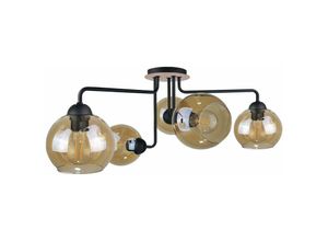 5056013663966 - Keter Lighting - 2039 Monde Multi Arm Halbbündige Deckenleuchte Holz 70cm 5x E27