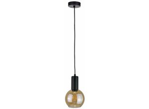 5056013663980 - Keter Lighting - 1970 Jantar Slim Pendelleuchte Schwarz 15cm 1x E27