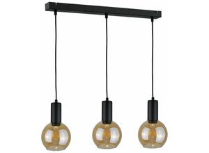 5056013664000 - Keter Lighting - 1972 Jantar Bar Pendel-Deckenleuchte Schwarz 60cm 3x E27