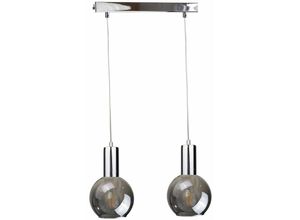 5056013664116 - 1239 Supra Bar Pendelleuchte Silber 50cm 2x E27 - Keter Lighting