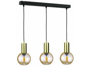 5056013664161 - Keter Lighting - 1999 Jantar Bar Pendel-Deckenleuchte Gold 60cm 3x E27