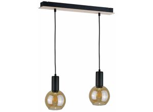 5056013664239 - 2025 Jantar Bar Pendel-Deckenleuchte Holz 50cm 2x E27 - Keter Lighting